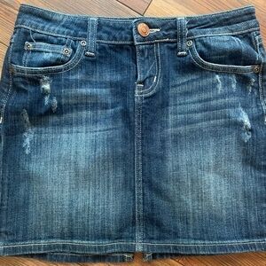 Vigoss Dark Blue Distressed Mini Skirt Jr Size 1/2